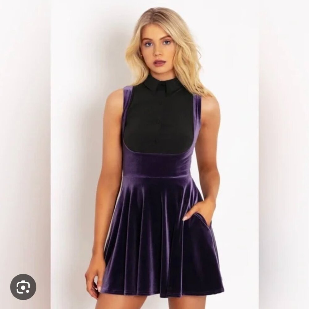 Blackmilk Velvet Violet Underbust Dress